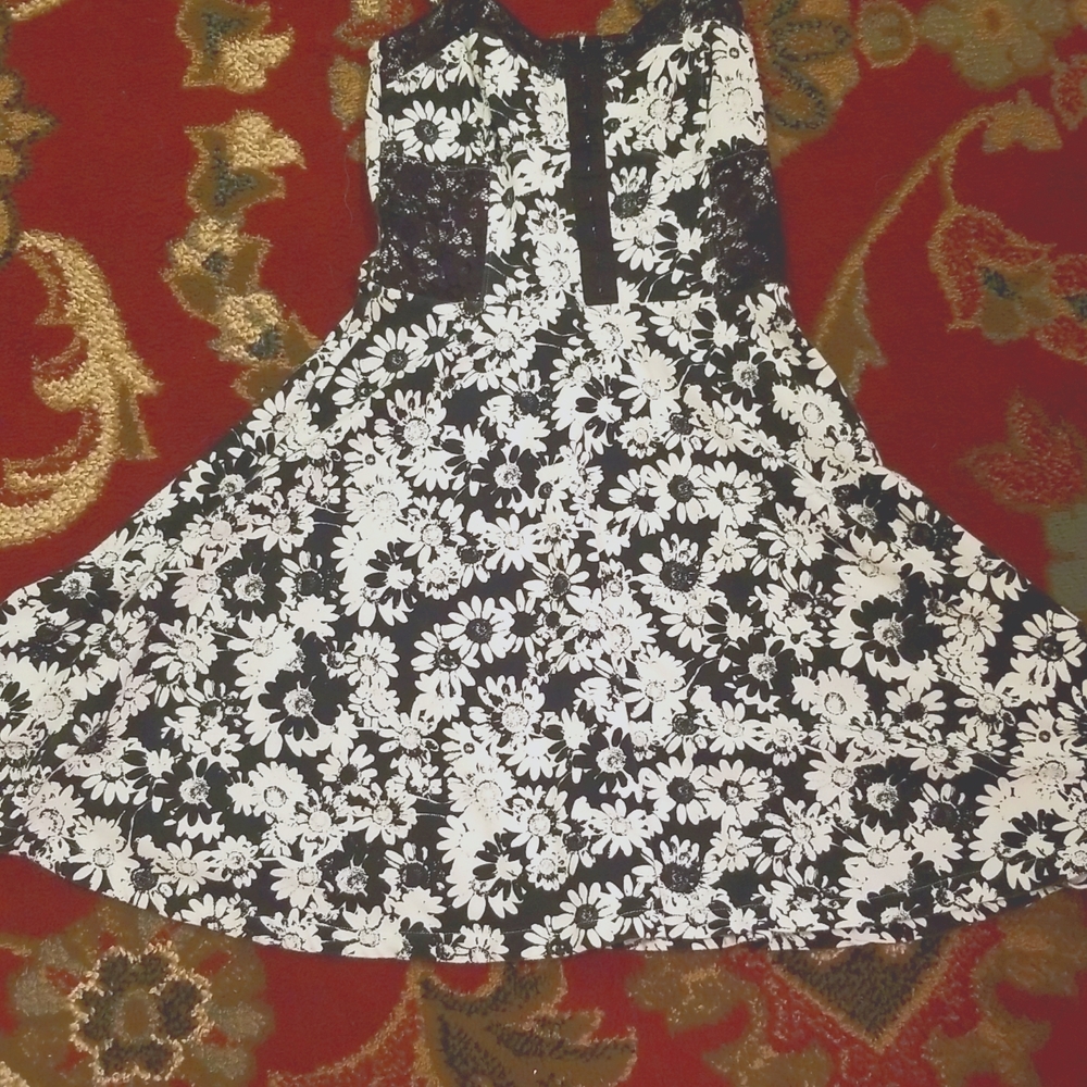 Black and white cute skater dress